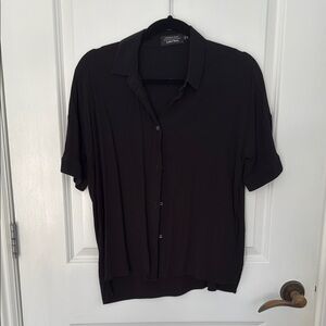& Other Stories Black Button Down Shirt Relaxed Fit